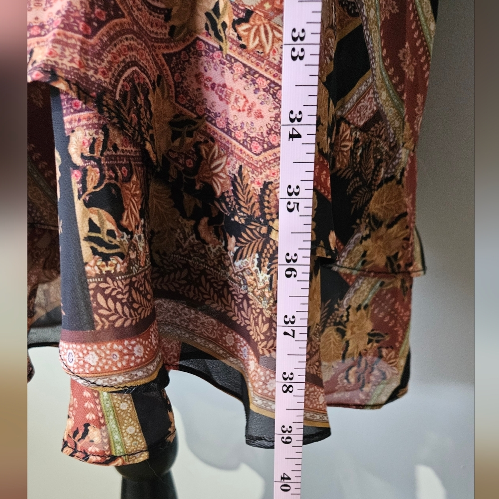 City Chic Black Multi-Patterned Long Sleeve Mini Dress - Picture 11 of 11